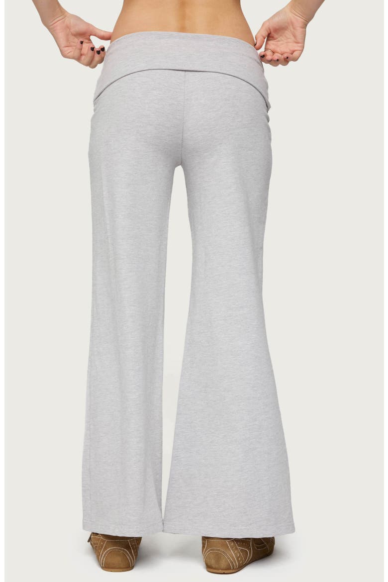 Wide Leg Foldover Pants, Alternate, color, LIGHT-GRAY-MELANGE