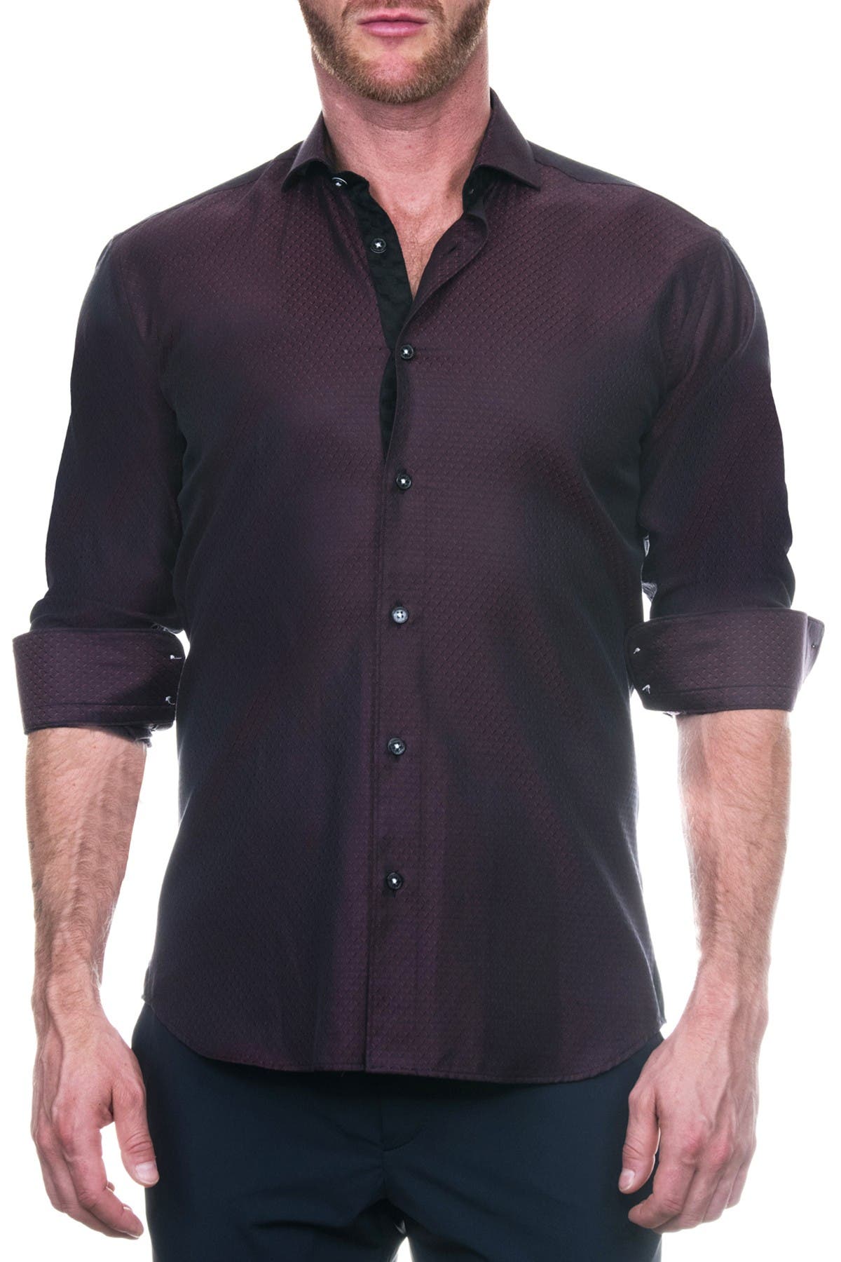 Maceoo Einstein Arrowup Micro Triangle Print Shaped Fit Shirt (Men ...