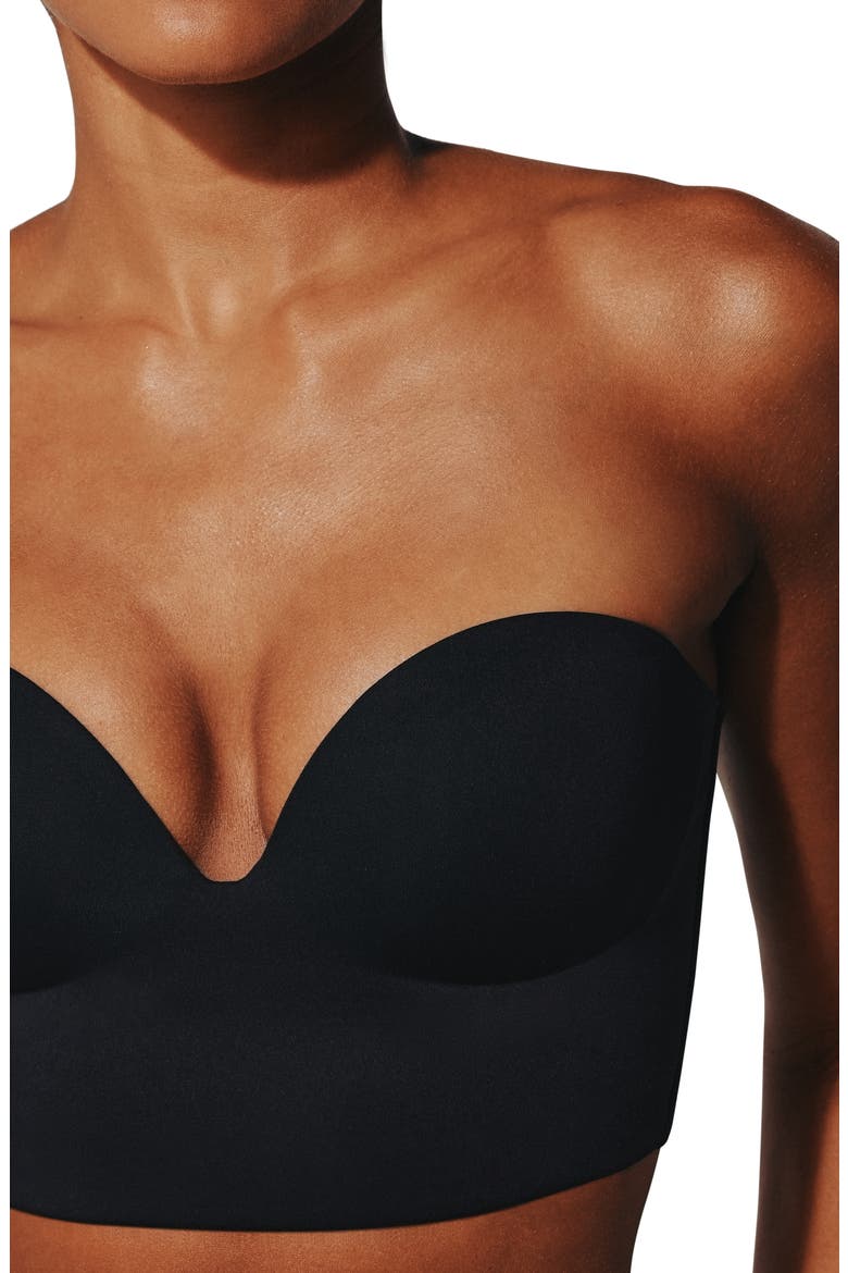 Zero Edge™ Strapless Underwire Bustier Bra, Alternate, color, BLACK