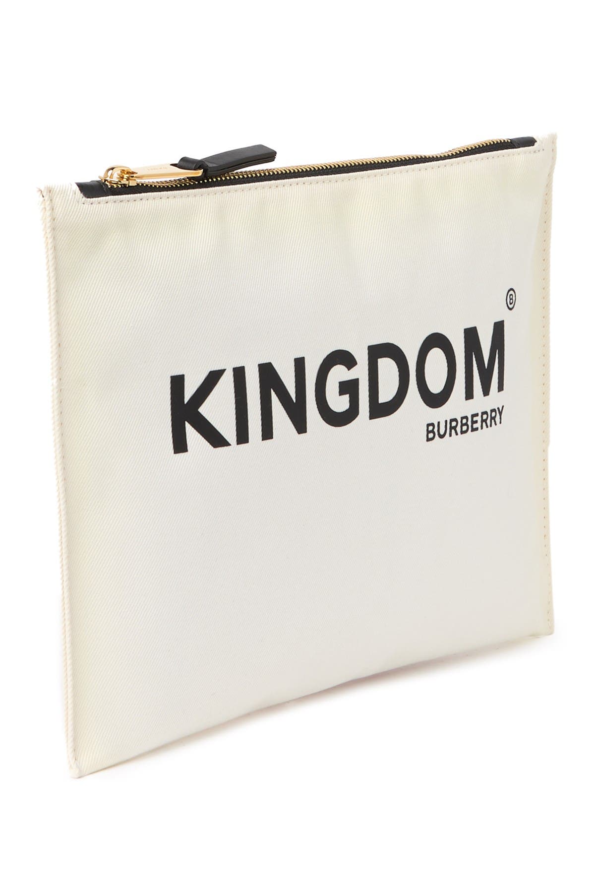 Burberry Medium Logo Flat Pouch, Alternate, color, 