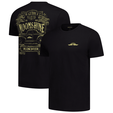 Men's Checkered Flag Sports  Black NASCAR 2-Spot Moonshine Lightning in a Bottle T-Shirt