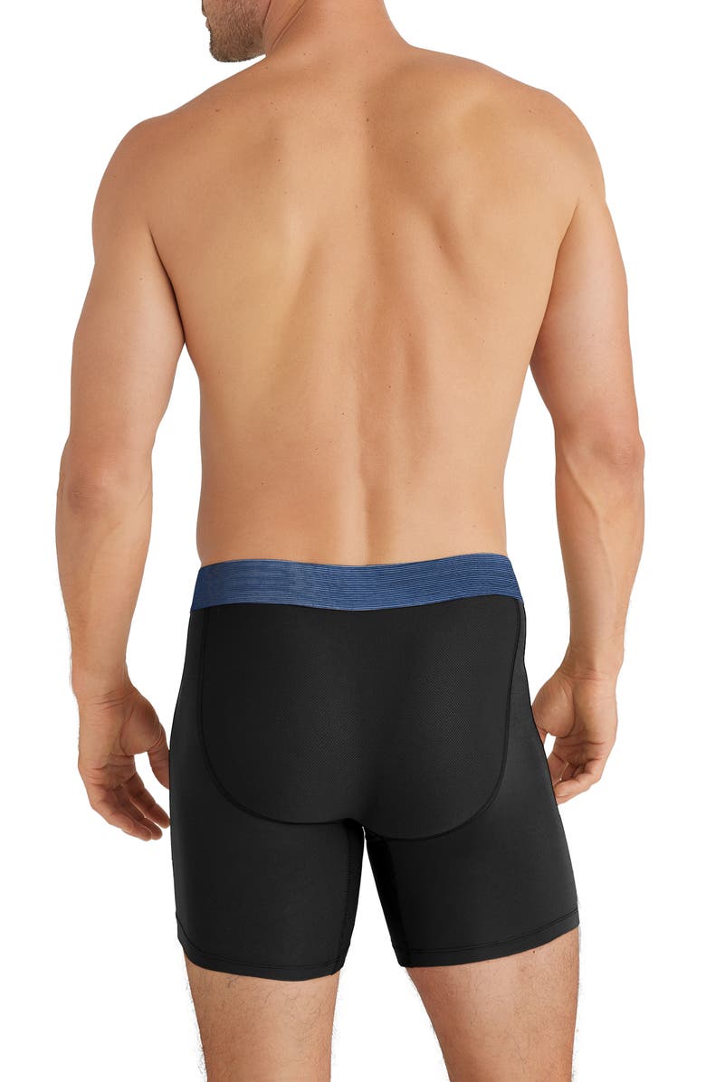 Tommy John 360 Sport 6-Inch Hammock Pouch<sup>™</sup> Boxer Briefs, Alternate, color, Black W/ Ebb And Flow Motion Stripe Wb