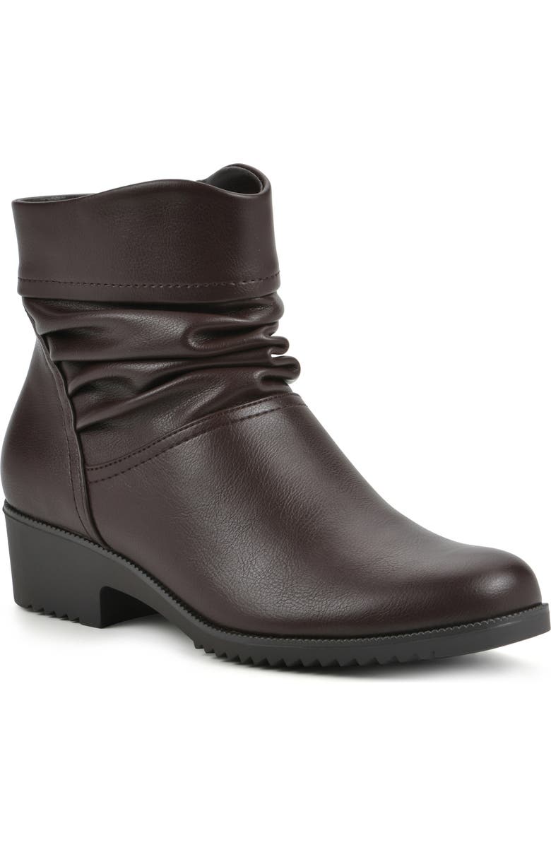 CLIFFS BY WHITE MOUNTAIN Durbon Scrunch Bootie, Main, color, Dk Brown/ Smooth