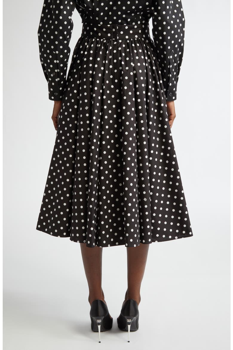 Polka Dot Cotton Circle Skirt, Alternate, color, HNZQW POIS PICC 0 8 F.NERO