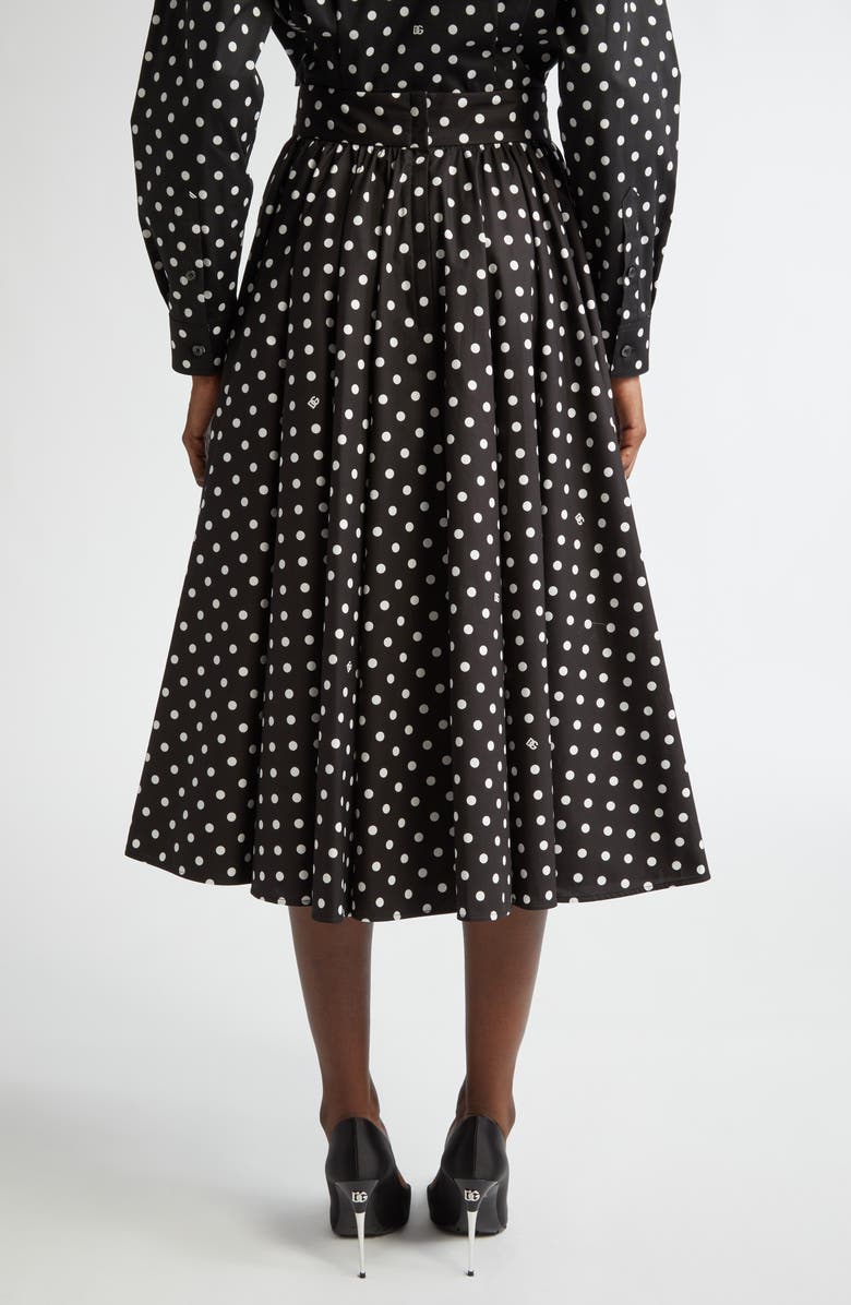 Dolce&Gabbana Polka Dot Cotton Circle Skirt, Alternate, color, 