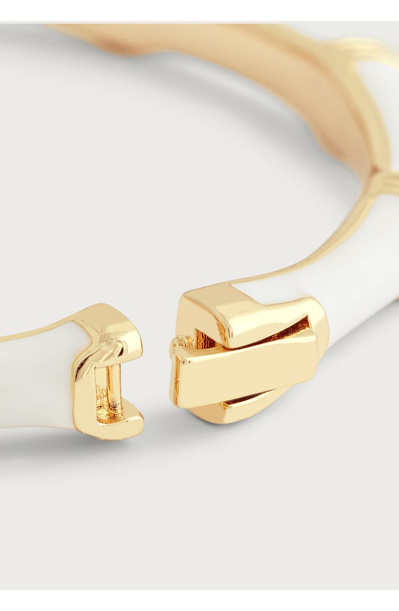 Anabel Aram Jewelry Bamboo Texture Enameled Bangle, Alternate, color, Creme