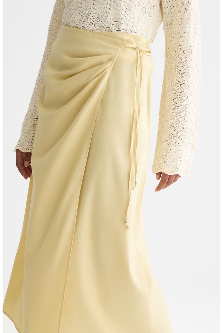 Linen Blend Wrap Maxi Skirt, Alternate, color, PARSNIP