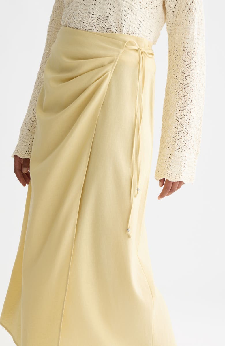 Scotch & Soda Linen Blend Wrap Maxi Skirt, Alternate, color, Parsnip