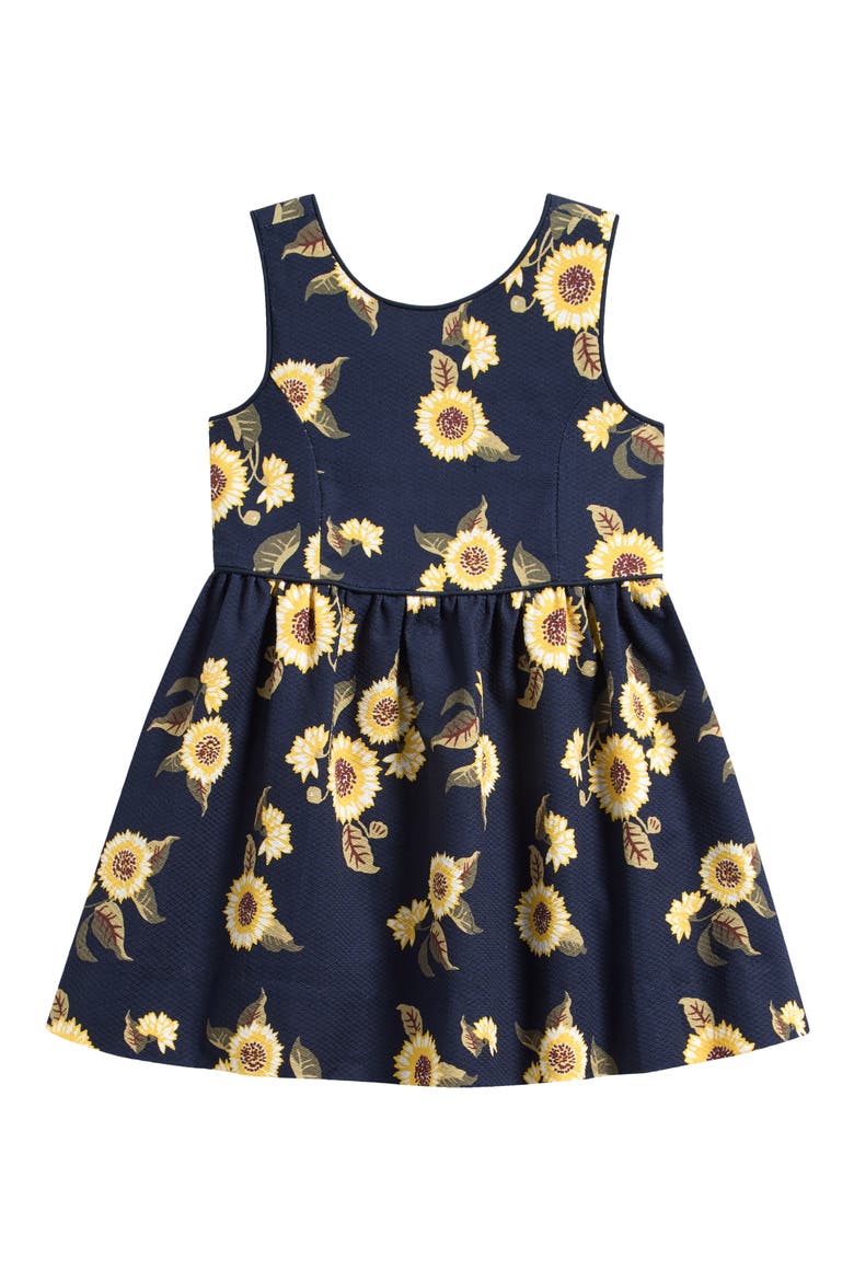 Kids' Sunflower Dress, Main, color, NAVY