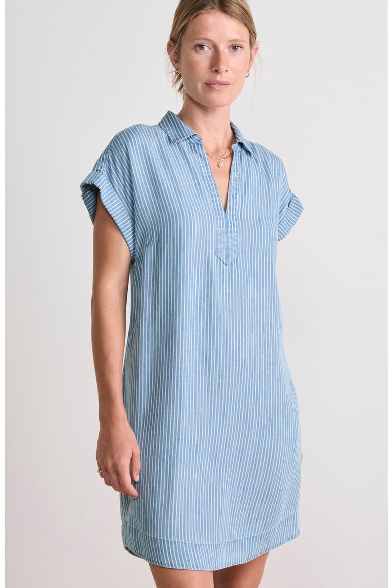 Margo Pinstripe Shirtdress, Alternate, color, CHAMBRAY/ WHITE CAP