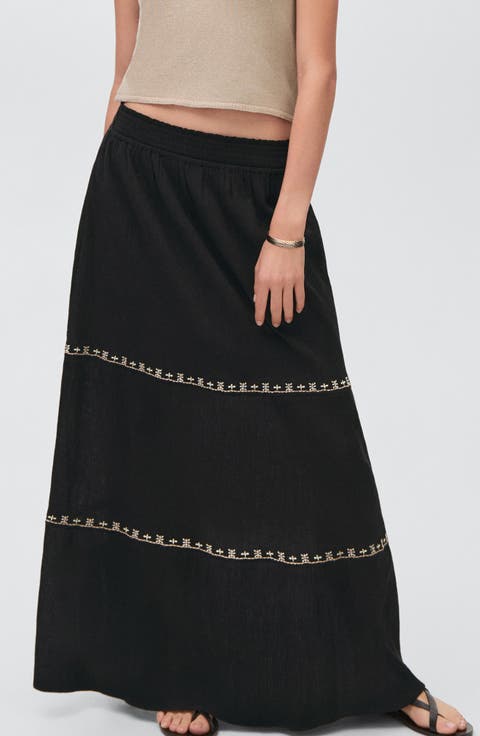 Embroidered Maxi Skirt