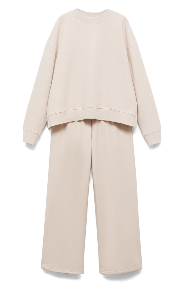 MANGO Wide Leg Cotton Drawstring Pants, Main, color, 