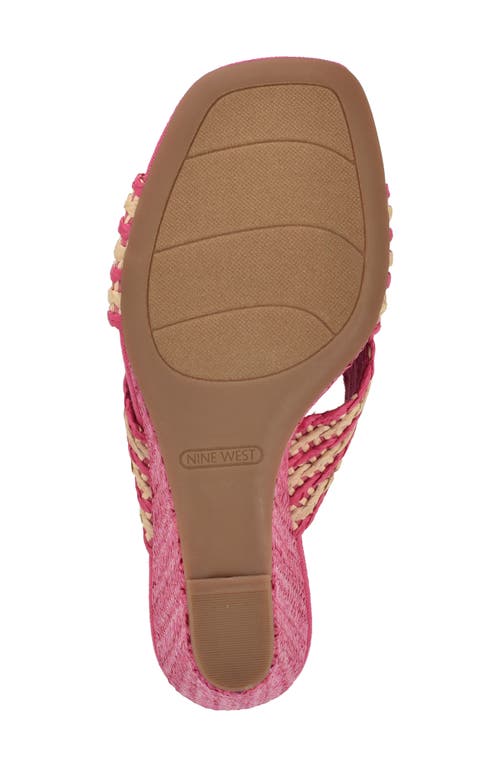 Nine West Novela Slide Sandal In Pink/natural