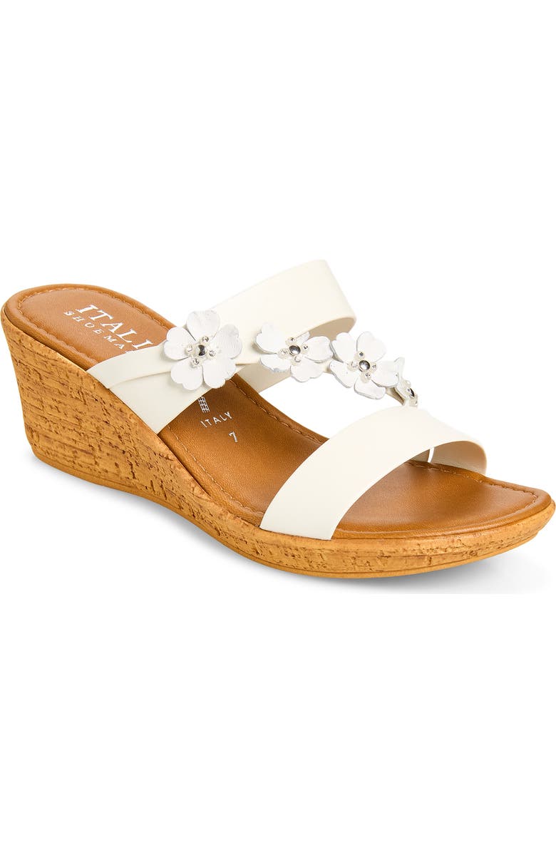 ITALIAN SHOEMAKERS Niva Wedge Sandal, Main, color, White