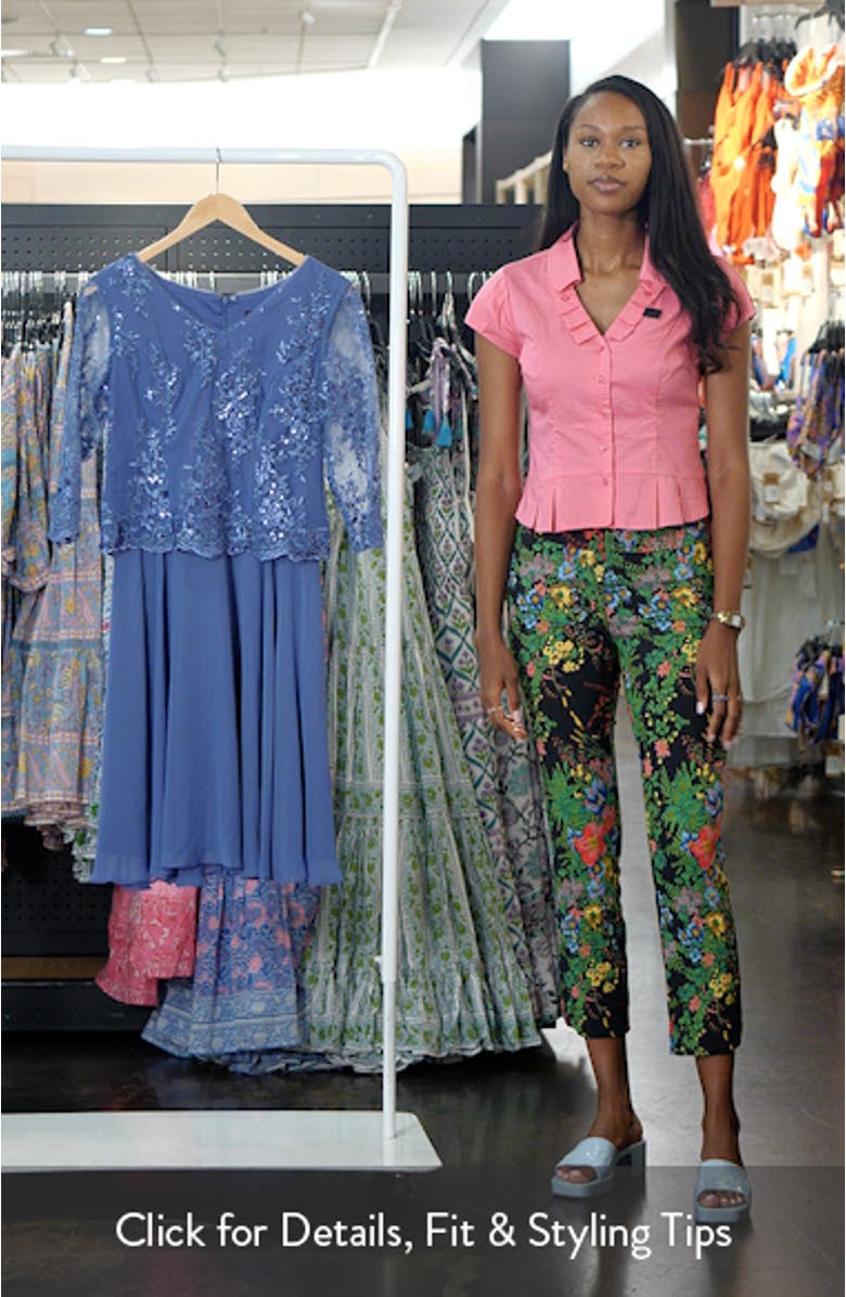 Floral Embroidered Mock Two-Piece Dress, sales video thumbnail