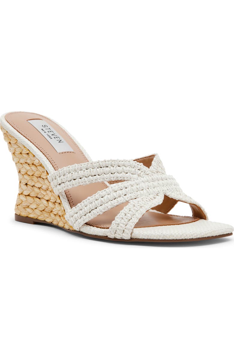 Steven New York Winona Wedge Sandal, Main, color, Bone