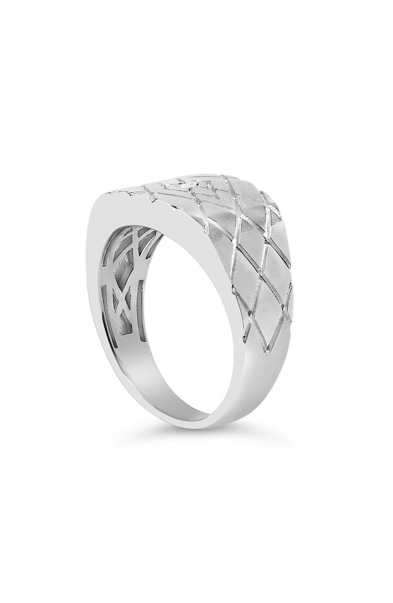 Haus of Brilliance Sterling Silver Diamond Accent Geometric Band Ring, Alternate, color, Silver