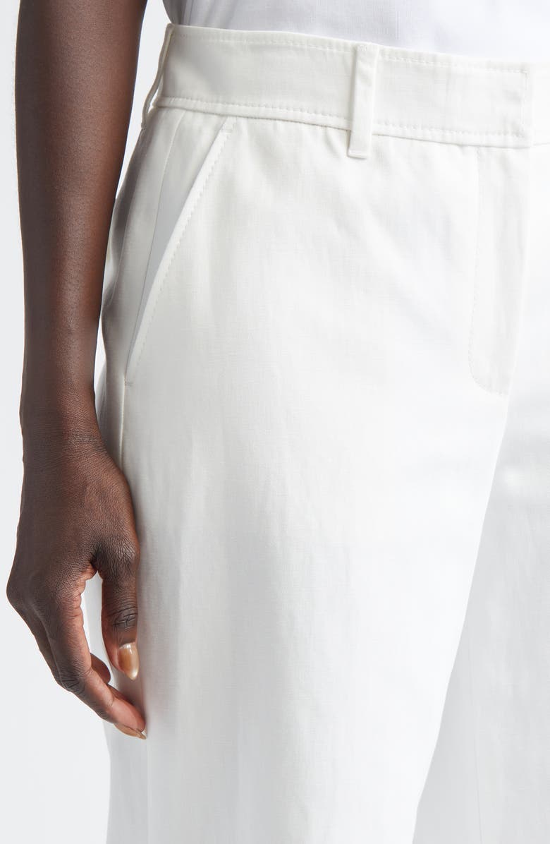 Lafayette 148 New York Charles Cotton & Linen Wide Leg Pants, Alternate, color, White