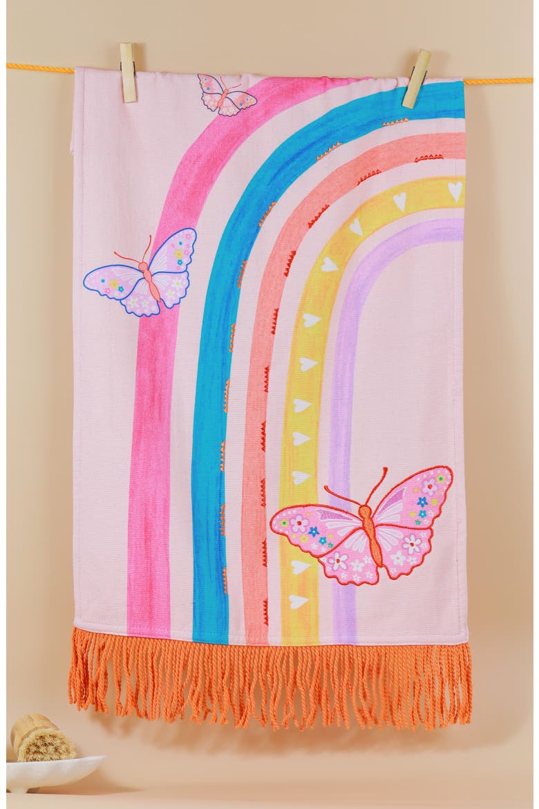 Groovy Gardens Set of 3 Kitchen Towels, Alternate, color, PINK/ BLUE/ ORANGE