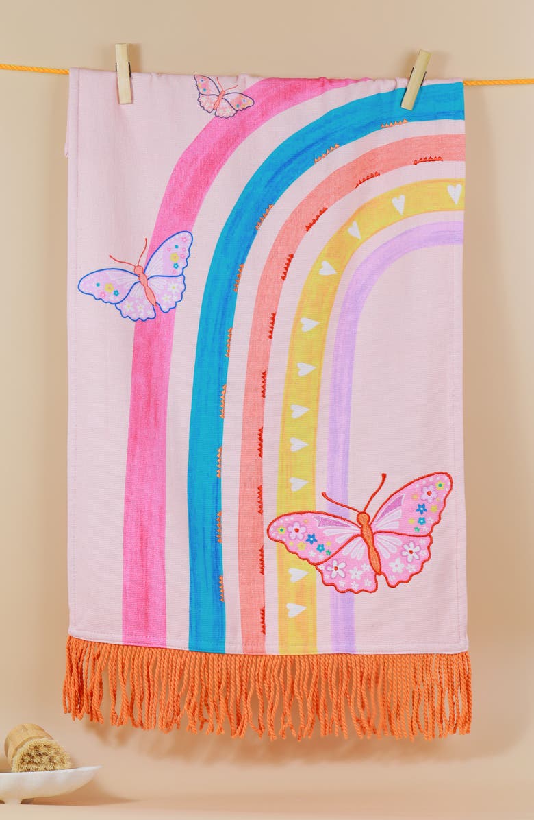 Tiramisu Groovy Gardens Set of 3 Kitchen Towels, Alternate, color, Pink/ Blue/ Orange