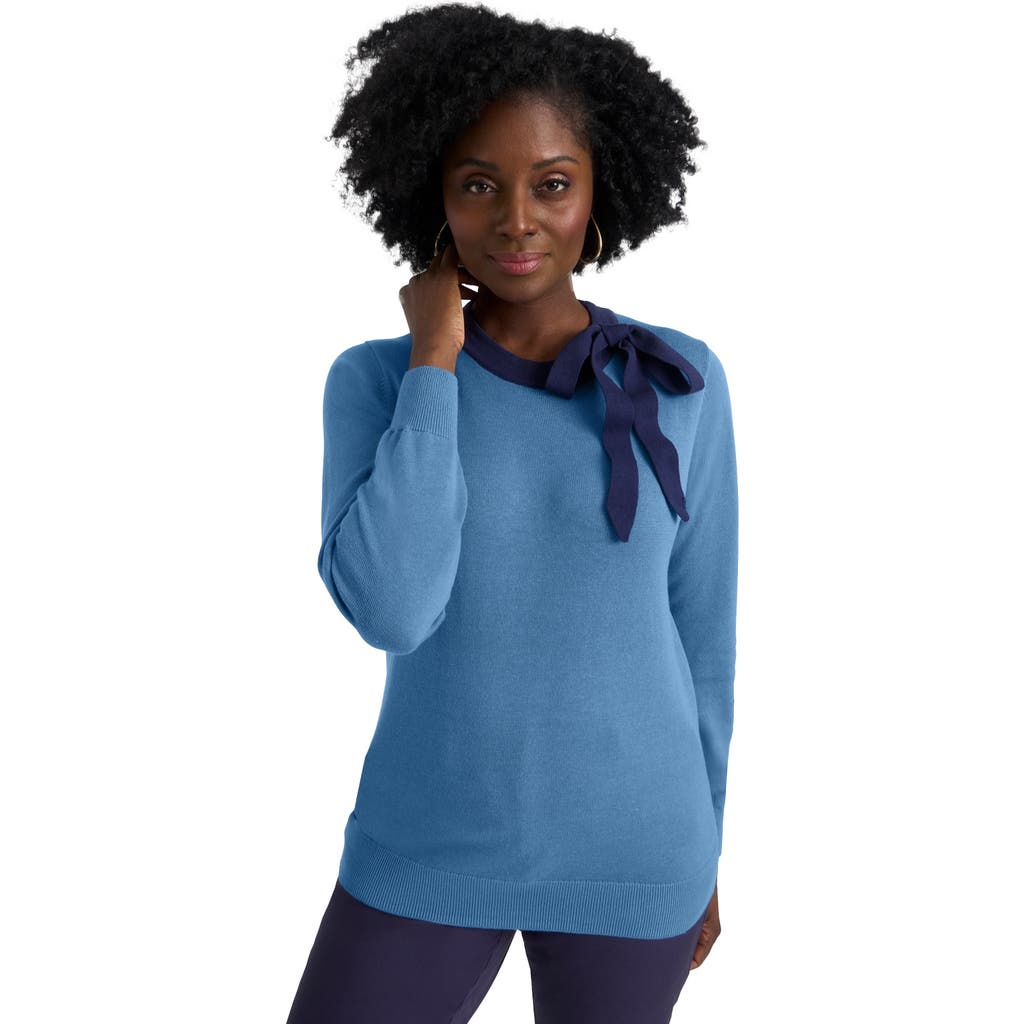 Jessica London Tie-neck Sweater In Multi