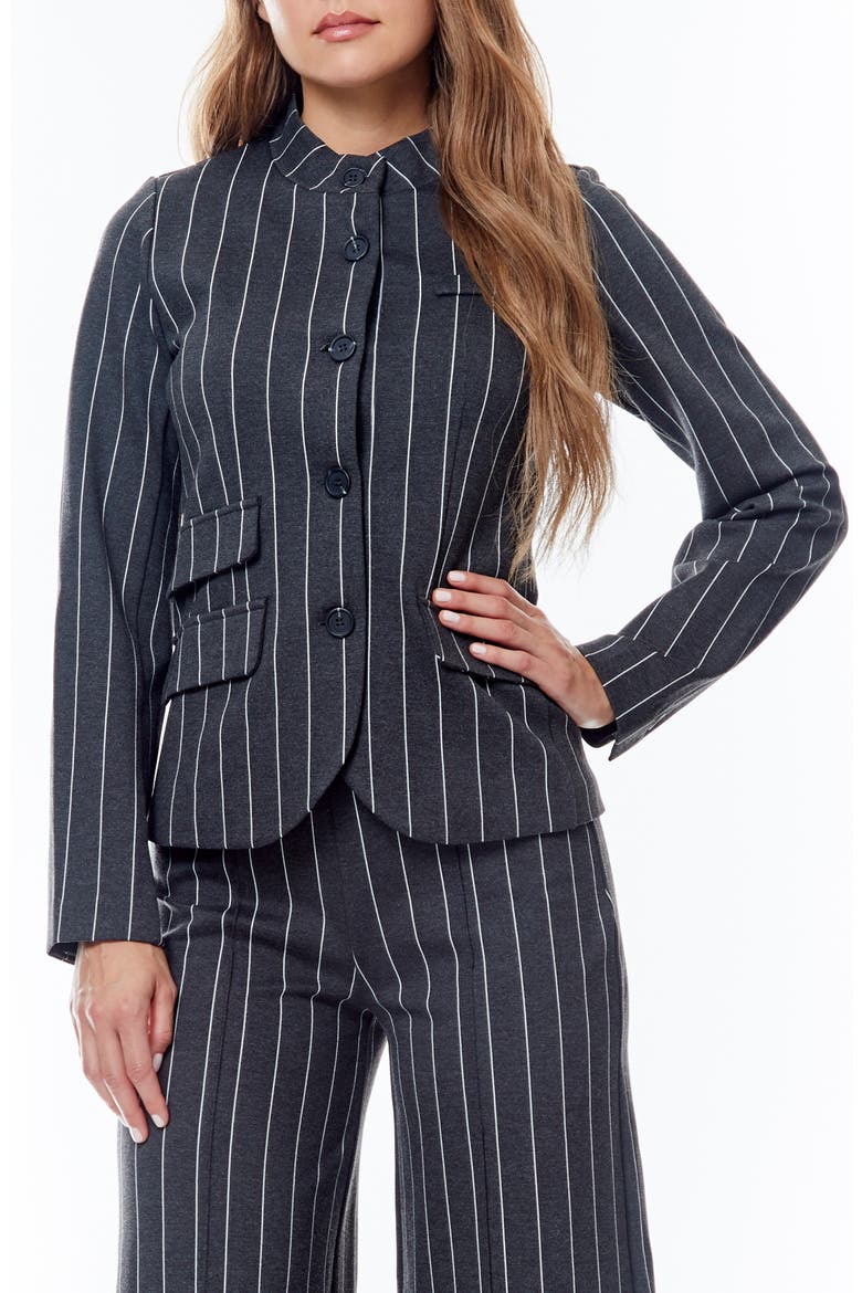 Lee Blazer, Main, color, CHARCOAL GREY/ WHITE PINSTRIPE