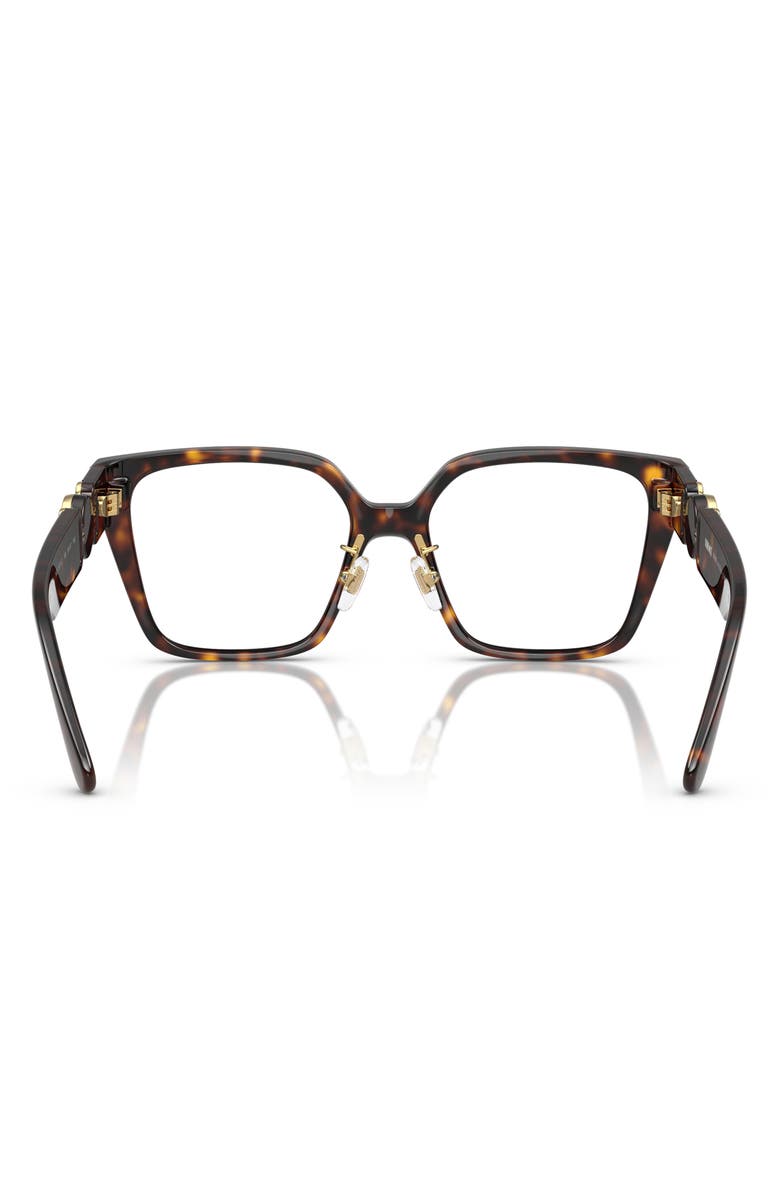 Versace 54mm Square Optical Glasses, Alternate, color, Havana
