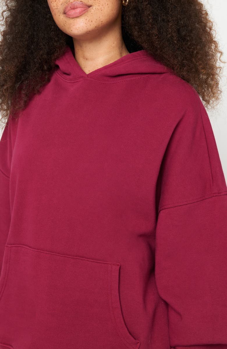 Spiritual Gangster Radiant Hamsa Easy Hoodie, Alternate, color, Port