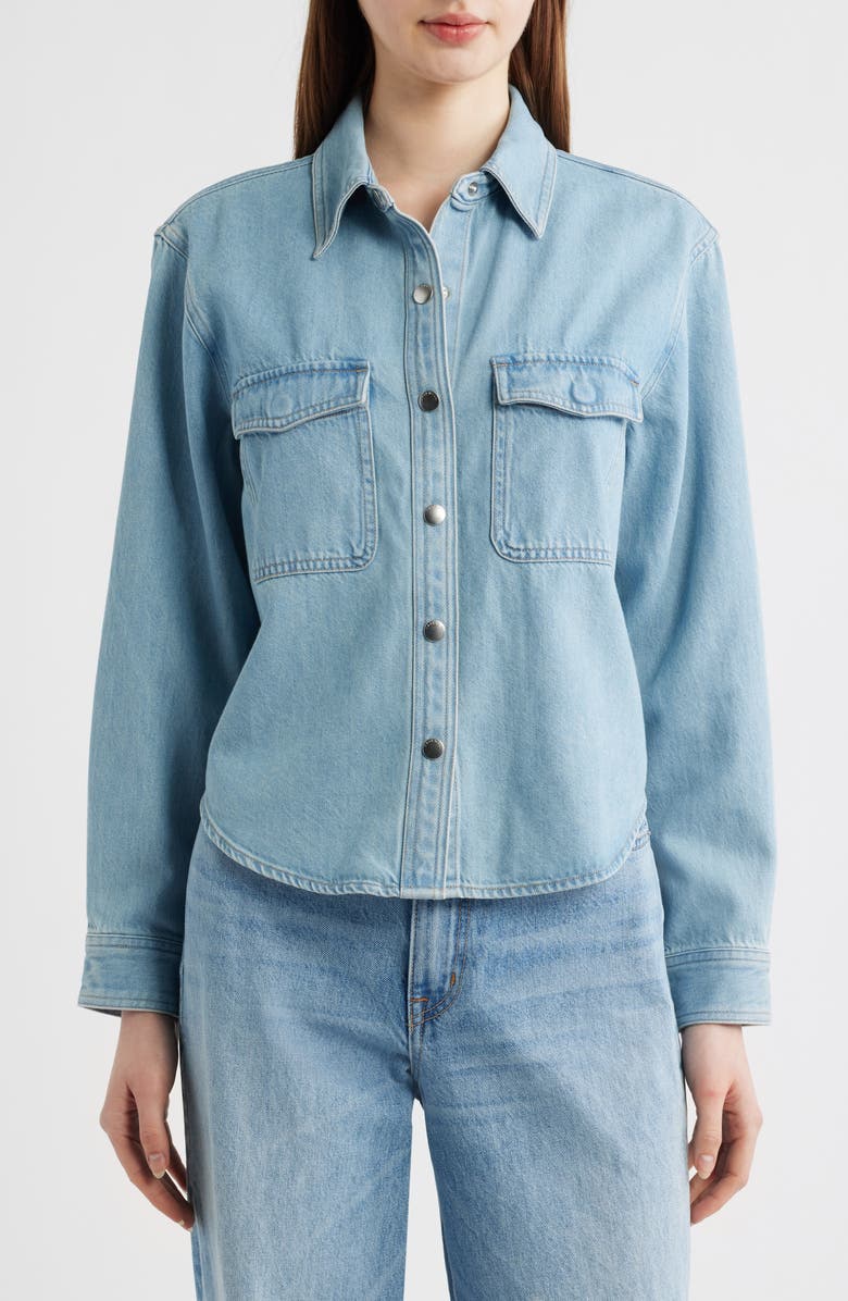 Madewell Airy Denim Relaxed Shirt Jacket, Alternate, color, Faded Horizon Wash
