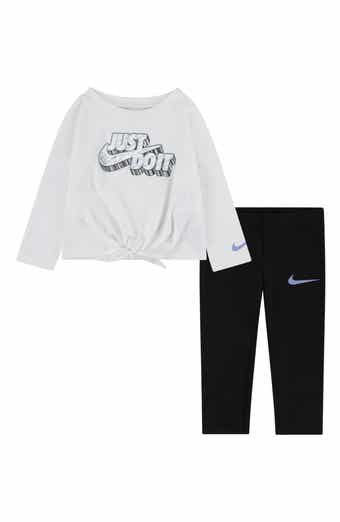 Nike Tie Front Long Sleeve Tee & Leggings Set