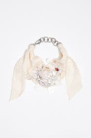 Bimba y Lola Woven Choker Necklace With Pearls