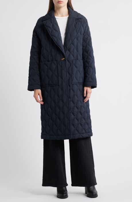 Bernardo Diamond Quilted Long Coat
