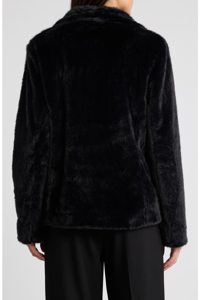 Faux Fur Jacket, Alternate, color, BLACK