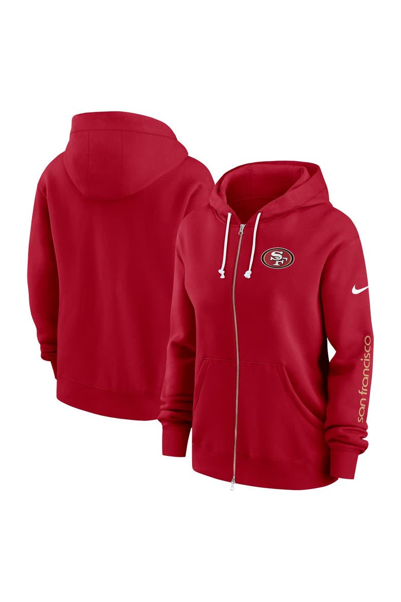 Women's Nike Scarlet San Francisco 49ers Plus Size Phoenix Full-Zip Hoodie, Main, color, Scarlet