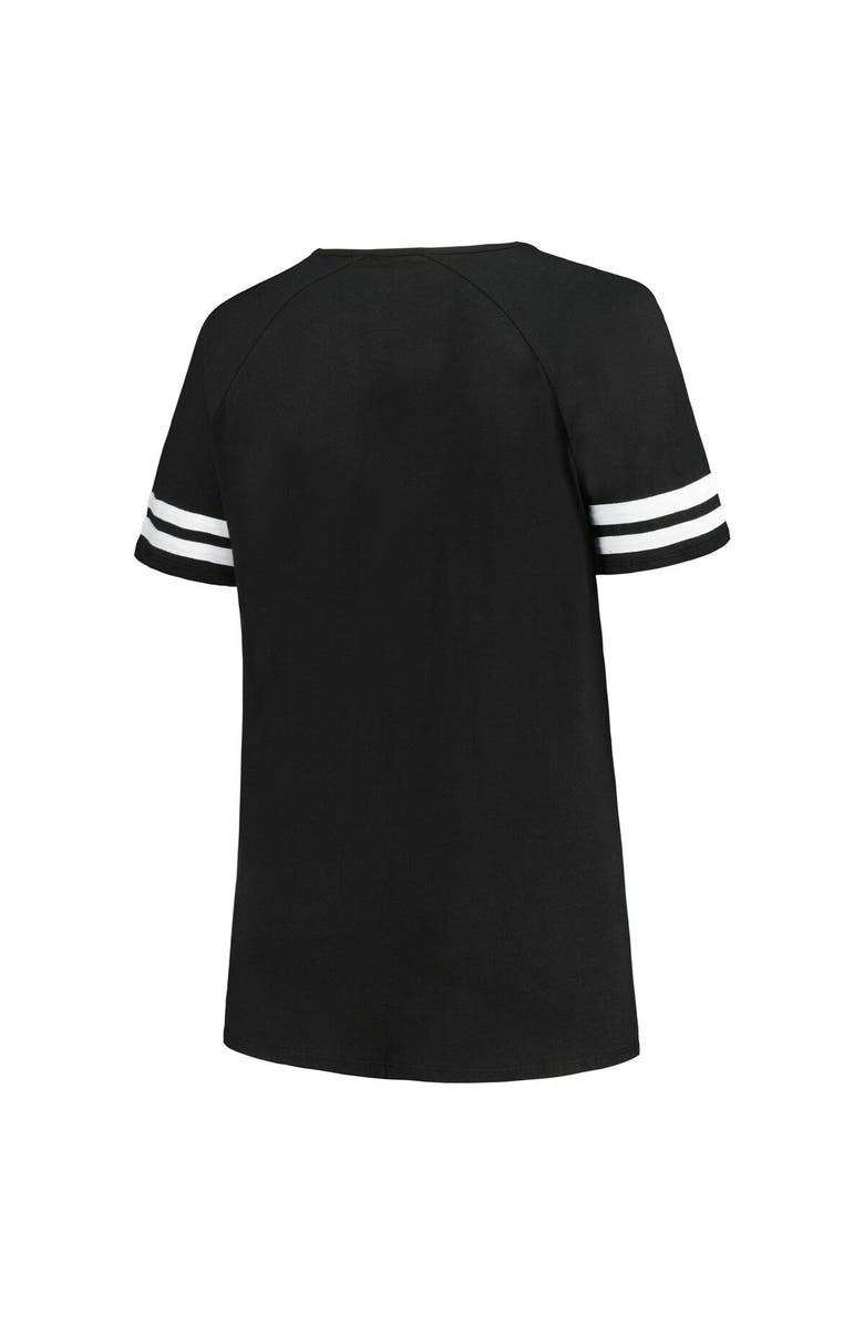 FANATICS Women's Fanatics Branded Black Jacksonville Jaguars Plus Size Logo Notch Neck Raglan Sleeve T-Shirt, Alternate, color, 