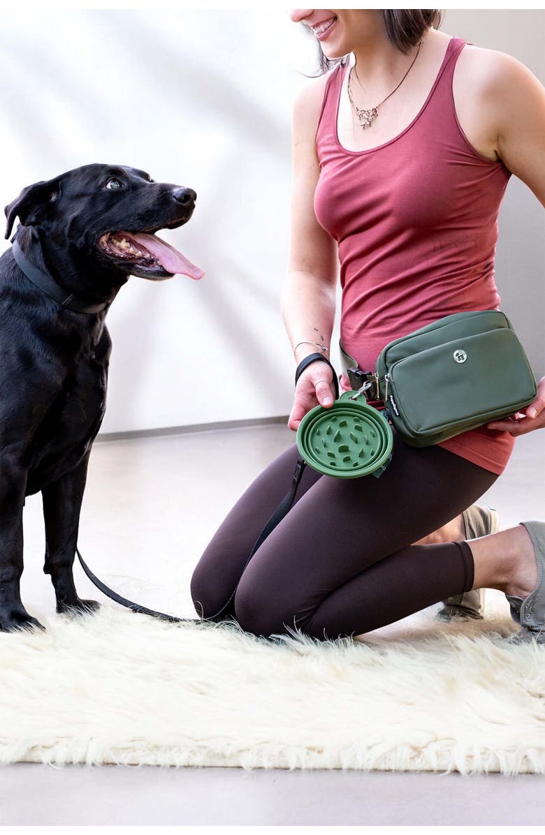 Puppington 3-in-1 Dog Walking Bag with Waste Bags plus Travel Bowl, Alternate, color, Onyx Black