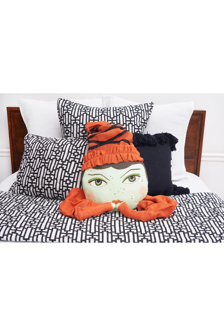 Larae Zombinaland Halloween Decorative Soft Figurine Pillow, Alternate, color, Orange