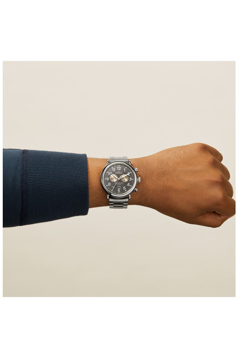 'The Runwell Chrono' Bracelet Watch, 47mm, Alternate, color, SILVER/ GREY/ CREAM/ SILVER