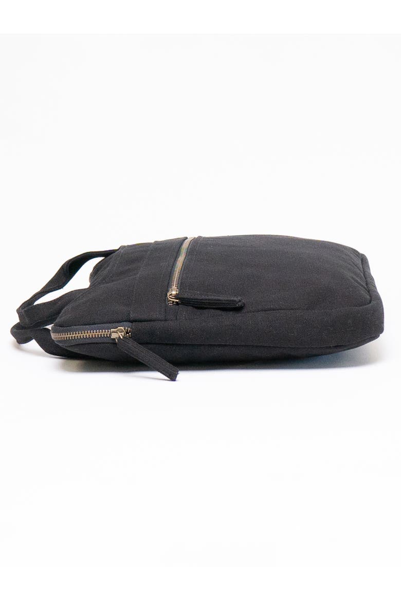 Organic Cotton Laptop Sleeve With Handles, Alternate, color, Ivory Black
