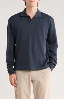 DENIM AND FLOWER Relaxed Fit Long Sleeve Polo
