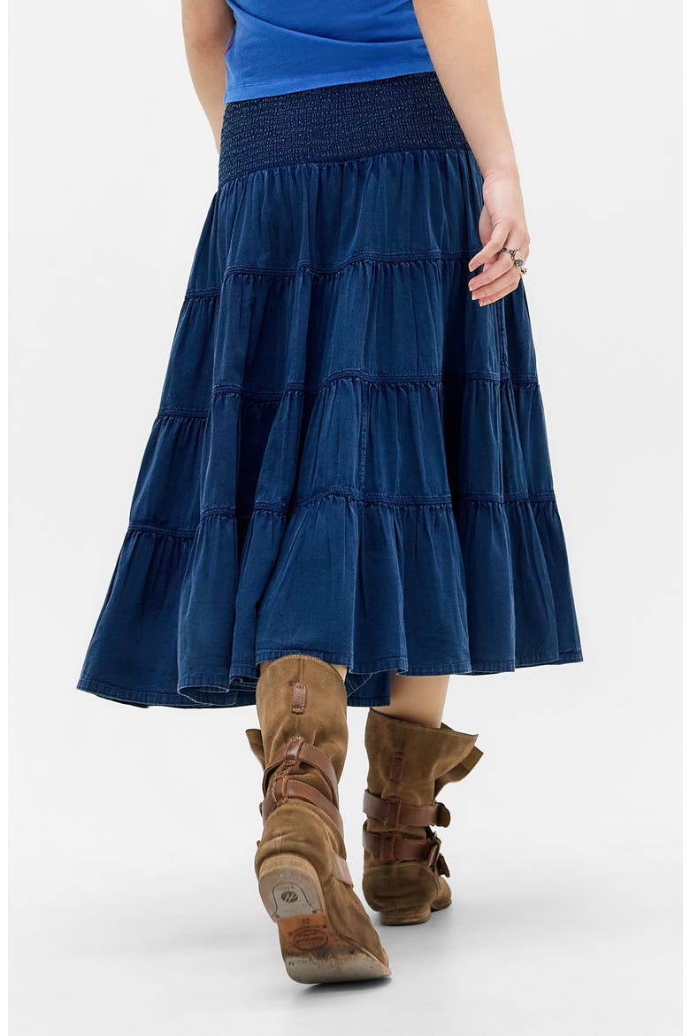 Bea Cotton Tiered Skirt, Alternate, color, BLUE
