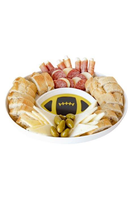 Olive Oil and Balsamic Vinegar Dipping Platter - Football