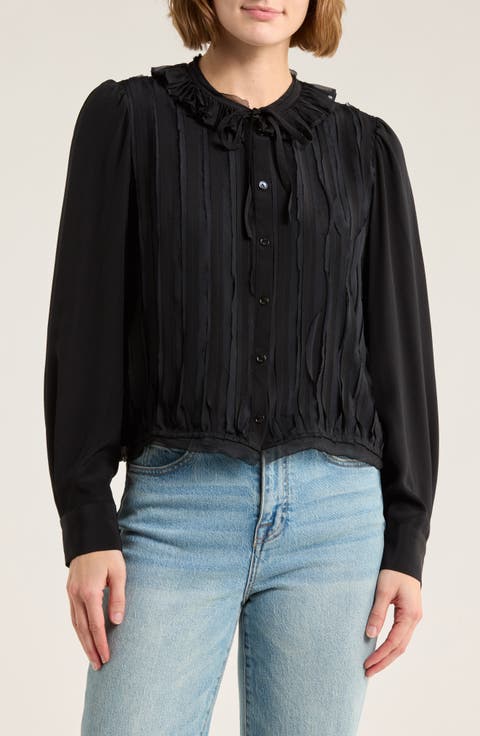 Karla Pintuck Pleated Silk Top