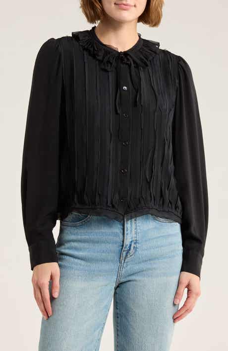 Ulla Johnson Karla Pintuck Pleated Silk Top