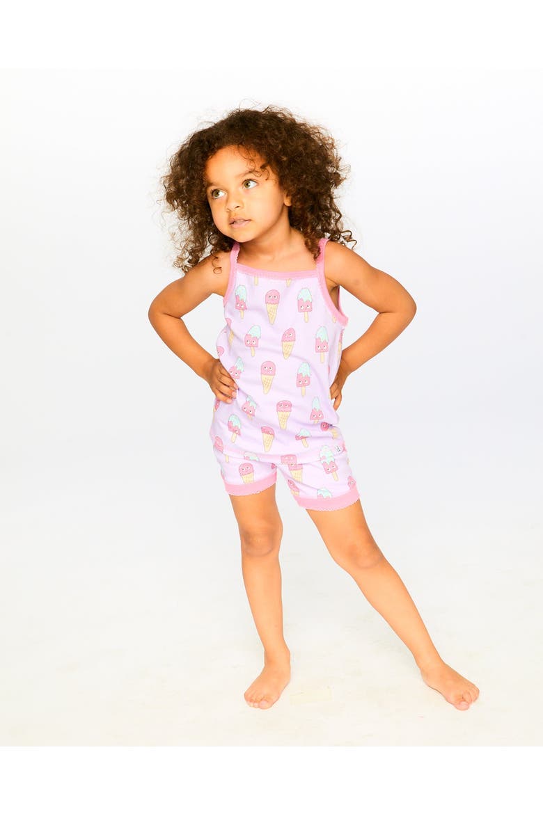 Organic Cotton Ice Creams Two-Piece Pyjama Set, Alternate, color, Lilac Printed Ice Creams