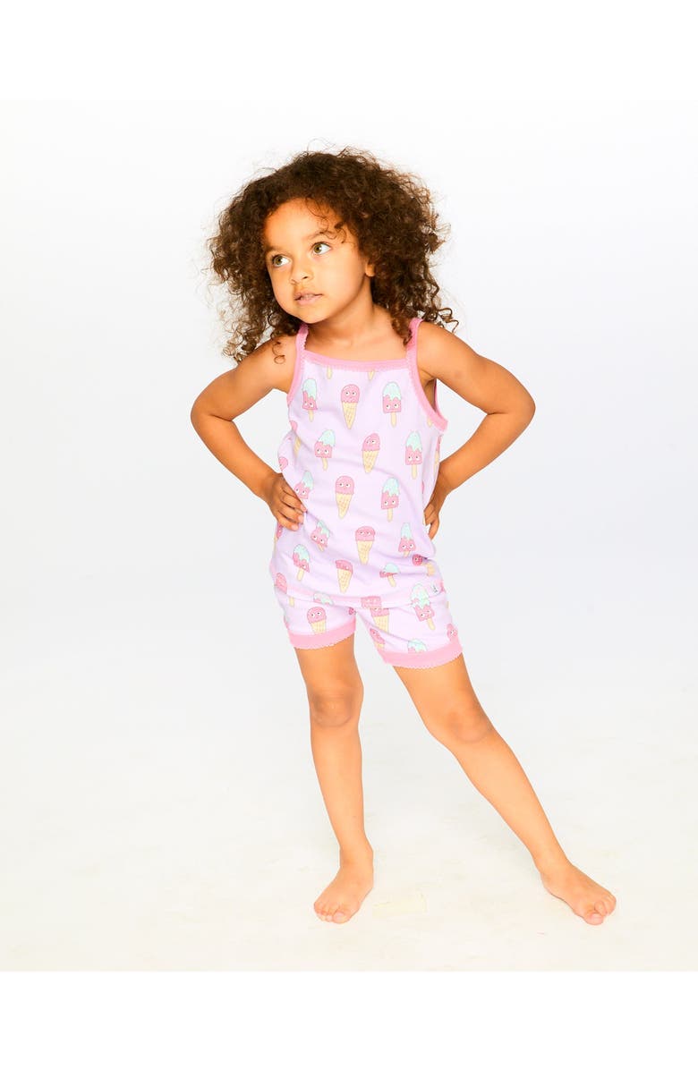Deux par Deux Organic Cotton Printed Ice Creams Two-Piece Pyjama Set, Alternate, color, Lilac Printed Ice Creams