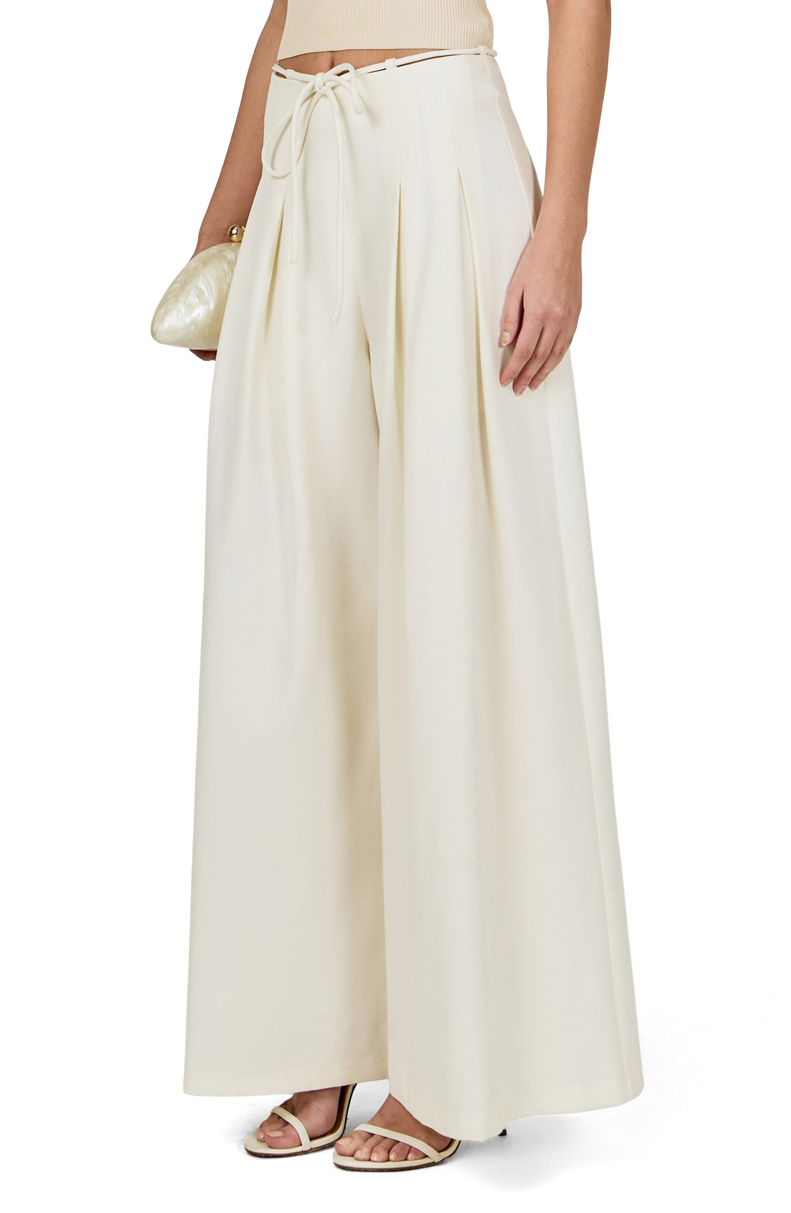 Endless Rose Pleated High Waist Wide Leg Pants (Women) | Nordstrom