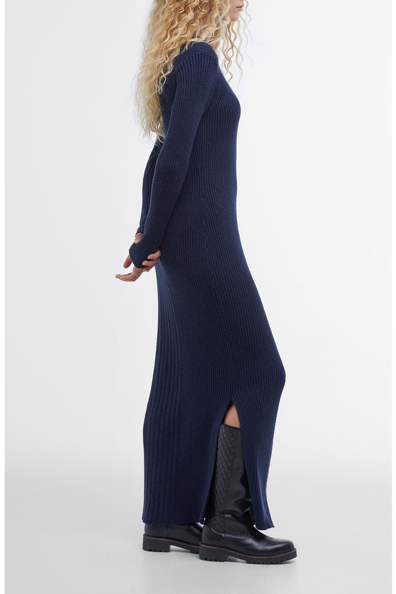 Ingrid Long Sleeve Cotton Rib Sweater Dress, Alternate, color, NAVY