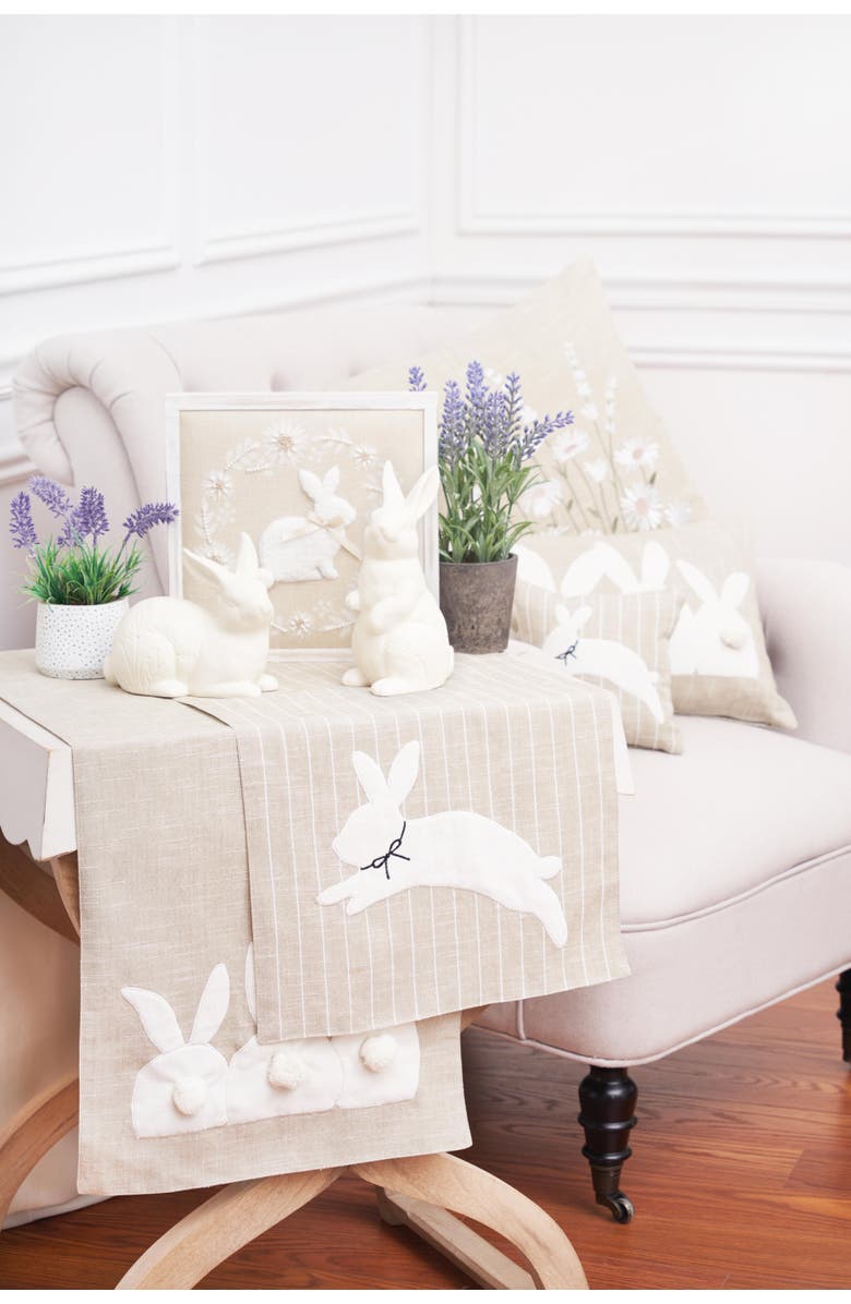 C&F Home White Bunny Hop Stripe Napkin Set of 6, Alternate, color, Beige