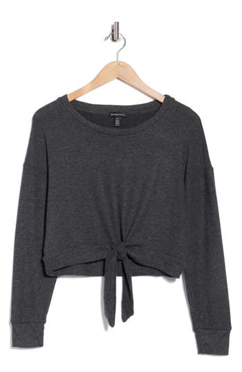Beyond Yoga Why Knot Pullover In Gray